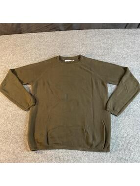 Adolfo Dominguez Knit Pullover Sweater Olive Crew Neck Long Sleeve Men's M